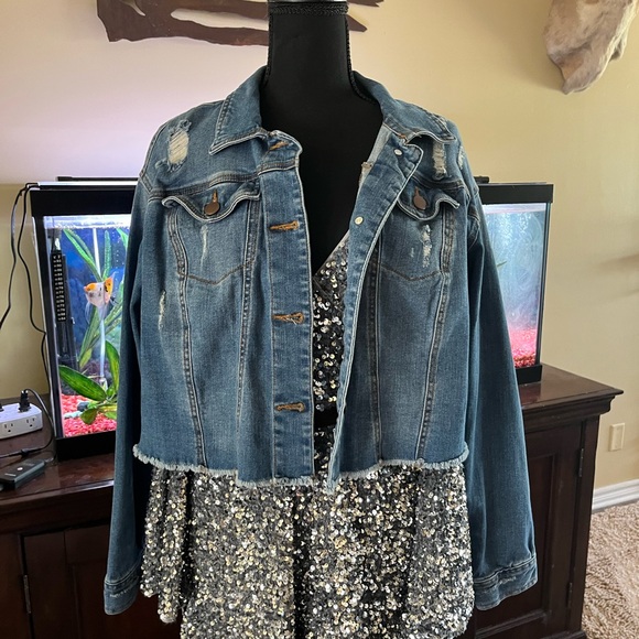 Blue Denim Jacket/short jacket used XL - Picture 1 of 4